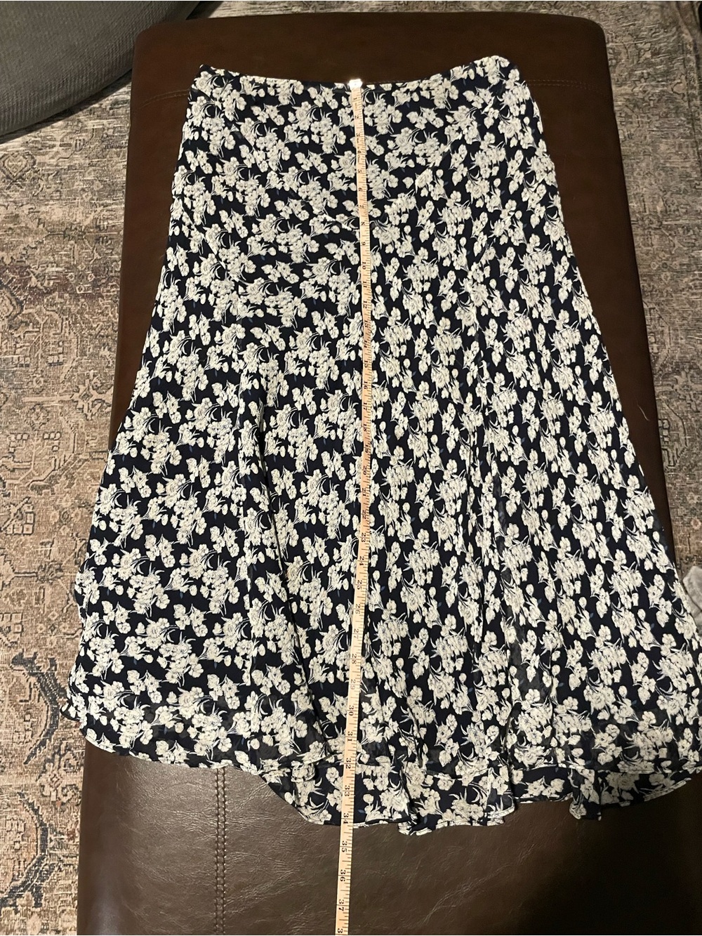 Ralph Lauren Vintage 100% Silk Floral Maxi Skirt Petite Large - Picture 10 of 10